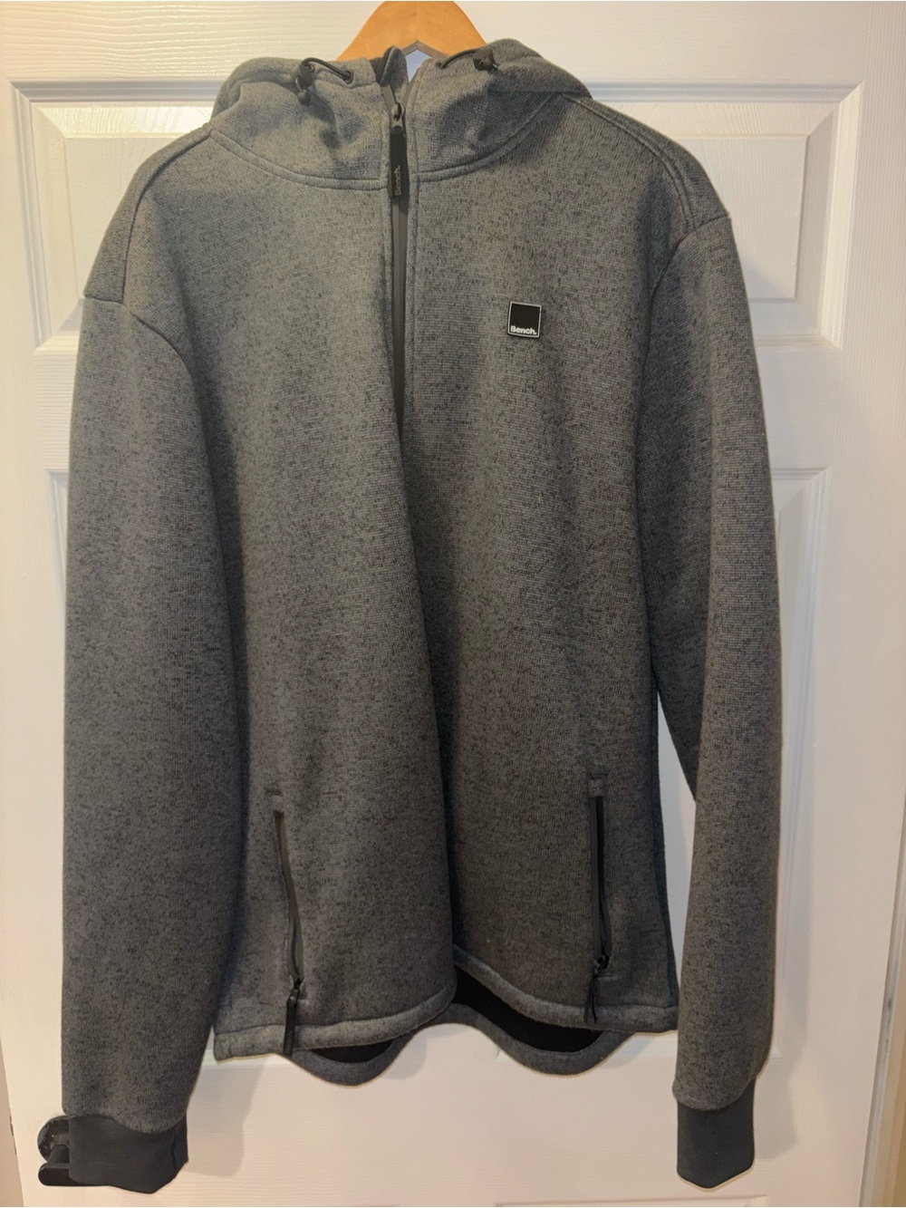 Bench Men's Dark Gray Hooded Full-Zip Jacket